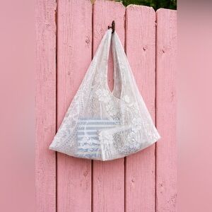 Handmade Soft Tulle Shoulder Tote Bag | Large Lightweight Beach & City Bag